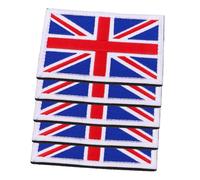 SEWACC 5pcs UK Flag Embroidered Patches Handcrafted Thick Fabric Badges for Clothes Hats Shirts DIY Crafts British Union Jack Appliques