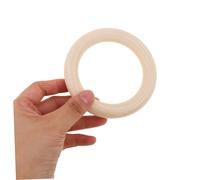 SEWACC 5pcs Unfinished Wood Rings Natural Wooden Circles for DIY Crafts Macrame Hoops Jewelry Making Sturdy Solid Wood Rings for Pendant Connectors and Home