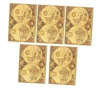 SEWACC 5pcs Vintage Nautical World Map Posters Retro Kraft Paper Wall Art for Bedroom European Style Rustic Home Decor