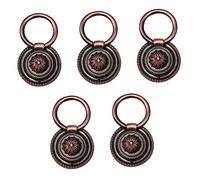 SEWACC 5Pcs Vintage Round Single Hole Drawer Handles Red Bronze Diameter Cabinet Knobs Pulls for Wardrobe Cupboard Furniture Decorative Grip