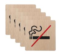 SEWACC 5pcs Wooden No Smoking Signs Table Tent Cards for Indoor Outdoor Use in Restaurants Offices Cafes Non Smoking Desk Warning Plaques