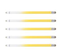 SEWACC 5pcs Yellow Dual-ended Stylus Pens for Touchscreen Devices with Silver Fiber Tip, Compatible with Smartphones and Tablets, Precise Handwriting and Drawing Electronic Pen for Note