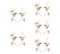 SEWACC 5sets Elf Ears Headband with Lighted Branches Cosplay Accessory for Party Costume Fantasy Woodland Headpiece for Women and Elven Festival Hairwear