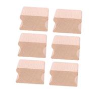SEWACC 6 Pcs Blank Groove Beech Wood Stamps for DIY Crafting Wooden Stamper Blocks for Scrapbooking Hand Account Handbook