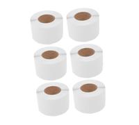 SEWACC 6 Rolls Self-Adhesive Round Seal Stickers White Writable Packing Labels for Envelopes Mail Packaging and Craft Organizing Circle Dots