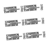 SEWACC 6 Sets Stainless Steel Slide Barrel Bolt Latch with Screws for Doors and Windows Enhanced Theft Security for Home Office Warehouse Durable Surface Mounted Design