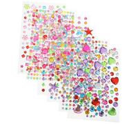 SEWACC 6 Sheets DIY Gem Stickers Acrylic Self Adhesive Bling Jewels Assorted Color Handmade Accessories for Children Scrapbook DIY Decorations