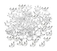 SEWACC 60pcs Alloy Crown Charms for Jewelry Making Silver Metal Pendants for DIY Crafts Key Rings Necklaces Smooth Polished Surface Traditional Fine Grinding Technique