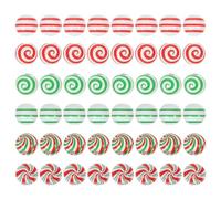 SEWACC 60pcs Christmas Wooden Beads for Crafts Decorative Beads for Jewelry Making for Garland Ornaments and Festive Decorations