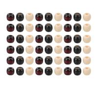 SEWACC 60pcs Dreadlock Hair Beads Kit with Threading Tool, 8mm Hole Wooden-style Spacer Beads for Braids and Jewelry Making, Hair Accessories for DIY Bracelets and Braiding