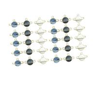 SEWACC 60pcs Enamel Alloy Planet Charms DIY Pendant for Jewelry Making Smooth Surface Pendants in Blue Black White for Earrings Bracelets Necklaces Craft Accessories