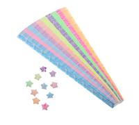 SEWACC 630pcs Luminous Origami Star Paper Strips DIY Handcraft Paper Accessories Folding Strips for Crafting Fine Motor Skill Development and Home Decoration
