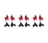 SEWACC 6pairs Halloween Devil Wing Hair Clips Kawaii Barrette Hair Accessories for Cosplay Party DIY Decoration Black and Red Spooky Side Clips for Women