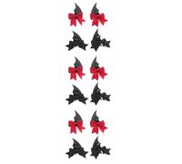 SEWACC 6pairs Halloween Devil Wings Hair Clips Kawaii Barrette Black Red Bat Wing Spooky Hair Accessories for Cosplay Party and DIY Decoration