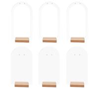 SEWACC 6pcs Acrylic Earring Display Stand Jewelry Retail Holder Arch Acrylic Earring Holder Hollow Sign Stand Jewelry Displays with Wooden Bases for Studs Dangle Earrings