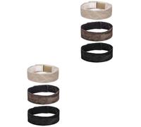 SEWACC 6pcs Adjustable Wig Grip Headbands for Women Self Adhesive Tape Headdress Bands in Black Brown Beige Soft Comfortable Scarf Hair Wraps for Secure Wig Fastening and Everyday Wear