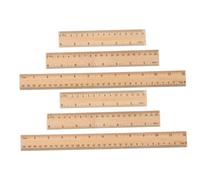 SEWACC 6Pcs Bamboo Ruler Centimeters Multi-function Portable Straight Edge Measuring Tools for Students Artists Designers Wear-resistant Household Drawing and Painting Scale