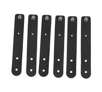 SEWACC 6pcs Black Leather Cable Straps Cord Organizers for Data Lines Earphone and Charging Wire Management and Reusable Cable Ties for Electronics and Office Use