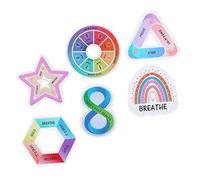 SEWACC 6pcs Calm Textured Sensory Stickers for Phone Back Breath Soothing DIY Fingertip Stickers with Strong Adhesion Lightweight Peva Material Reusable Gift