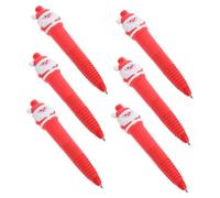 SEWACC 6pcs Christmas Gel Pens Black Ink Retractable Holiday Writing Supplies for Students and Teachers Festive Santa Claus Design for Classroom Rewards and DIY Crafting