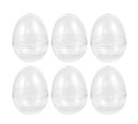 SEWACC 6pcs Clear Plastic Easter Candy Boxes, Hollow Ball Candy Storage Containers for Party, Holiday, Packaging