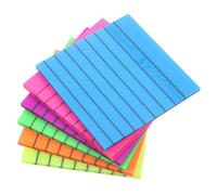 SEWACC 6pcs Colored Transparent Sticky Memo Pads Practical Tearable Notepads for Office Study Schedule Reminder Notes with Horizontal Lines Easy to Use Pet Material