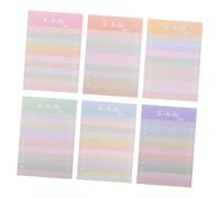 SEWACC 6pcs Cute Striped Self Stick Notes with Strong Adhesive Tearable Colorful Cartoon Notepads for Teachers and Office School Supply Essential for Daily Reminders and Classroom