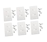 SEWACC 6pcs Door Hinge Repair Plates Stainless Steel Furniture Fixing Kit with Screws Durable Cabinet Mending Plates for Furniture High Bearing Capacity Easy Installation