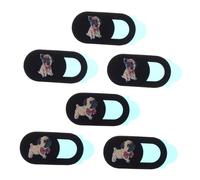 SEWACC 6PCS Durable Cartoon Dog Webcam Covers for Phone and Computer Easy to Install Camera Protectors with One Finger Slide Compact Privacy Shields for Laptop Tablet Smartphone