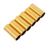 SEWACC 6pcs E14 Metal Candle Socket Covers for European Style Crystal Chandelier, Gold Light Sleeves 25mm Diameter x 60mm Length, Hanging Lamp Base Sleeves with Candle Drip Protection