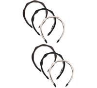 SEWACC 6pcs French Twist Headbands Elegant Knotted Hair Bands for Women Soft Elastic Hair Hoops in Black Beige Coffee Stylish Headdress Accessories
