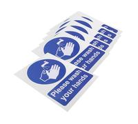 SEWACC 6pcs Hand Wash Reminder Stickers for Bathroom Safe Vinyl Handwashing Signs with Please Wash Your Hands Notification for Home and Public Washrooms
