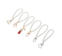 SEWACC 6pcs Handmade Beaded Phone Charm Strap Multi Functional Wristlet for Keys Phones and Handbags Stylish Glass Material Artistic Detailing Flexible Applications