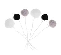 SEWACC 6pcs Hanging Plush Cat Balls with Elastic Rope, Interactive Indoor Kitten, Reusable Pet Scratcher Accessories for Cat Trees and Play Centers