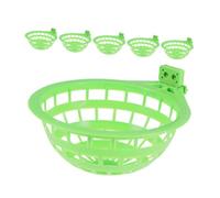SEWACC 6pcs Large Plastic Pigeon Nesting Bowls Green Bird Hatching Hollow Bowls for Finch Canary Parrot Breeding Supplies Safe Comfortable Nesting Environment