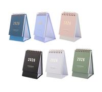 SEWACC 6pcs Mini Desk Calendar Daily Tear-off Desktop Planner with English Edition Monthly Standing Organizer for Academic and Business Scheduling Small Reusable Memo Pads for Home Office