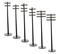 SEWACC 6pcs Miniature Telegraph Poles Abs Scale Model for Sand Table Decor Mini Park Landscape Accessories Lightweight