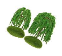SEWACC 6pcs Miniature Willow Trees for Diorama Model Landscape Realistic Plastic Mini Trees for Train Scenery Architecture Building Dollhouse Decoration Fade-resistant Crafting