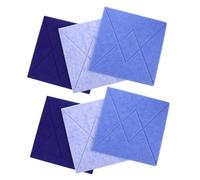 SEWACC 6Pcs Pattern Felt Wall Tiles Sticky Wall Board Tiles Soundproof Photo Display Notice Board for Classroom Nursery Office Home Decor
