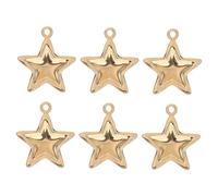 SEWACC 6pcs Star Jewelry Accessories Star Pendant Tiny Hanging Pendant Bracelet Making Charms Jewelry Making Supplies Charms for Crafting Stainless Steel Golden