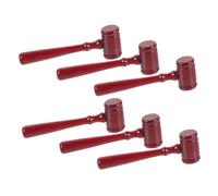 SEWACC 6pcs Wooden Judge Gavels Smooth Mini Gavel Props for Role Play Halloween School Plays Costume Parties Auctioneers Lawyers Judges