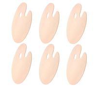 SEWACC 6PCS Wooden Oil Paint Palette Trays Oval Shape with Ergonomic Thumb Hole for Artists Sturdy Mixing Surface for Watercolor and Gouache Painting