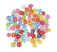 SEWACC 70PCS Mini Plastic Buttons for Sewing and Scrapbooking Tiny Round Heart Flower Star Shapes for Doll Clothes DIY Craft Supplies Easy to Sew Fasteners for Detailed Projects