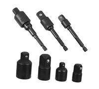 SEWACC 7pcs Drill Socket Adapter and Reducer Set High Strength Steel Conversion Kit with Spring-Loaded Ball Bearing for Impact Drivers and Wrenches Includes Nut Socket Wrench Extensions