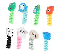 SEWACC 8 Pcs Adorable Data Wire Protectors Durable Earphone Cable Winders for Charging Cables Fun Cartoon Design for Phones Electronics