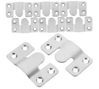 SEWACC 8 Sets Stainless Steel Bed Frame Connectors Heavy Duty Interlocking Furniture Brackets for Wall Mounted Shelves and Headboards with Screws and Expansion Plugs Durable Bed Rail