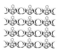 SEWACC 80pcs Triple Moon Pentagram Charms for Bracelet Necklace Earrings DIY Jewelry Making Durable Alloy Unique Design Yoga Meditation Fans