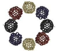 SEWACC 8pcs Ballet Hair Network Crochet Bun Cover Knitted Elastic Hair Bun Holder for Dancers Reusable Dance Net for Ballet Hairstyling