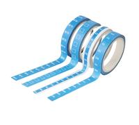 SEWACC 8pcs Blue Weekly Date Hourly Planning Washi Tape with Checkbox for Management Reusable Masking Tapes for Scrapbooking Study Work and Daily Organizer