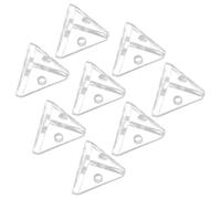 SEWACC 8pcs Clear Acrylic Corner Brackets Right Angle Connectors for Display Cases Transparent Triangle Shelf Braces with Screws and Install Cabinet Corner Supports for Acrylic Boxes